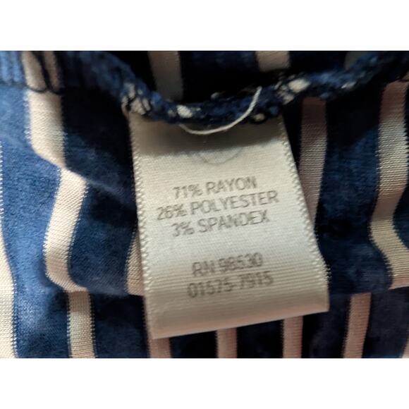 CJ Banks Cardigan Women's Plus Size 2XL Blue Open Striped 3/4 Sleeve Shirt Tunic - Picture 10 of 14